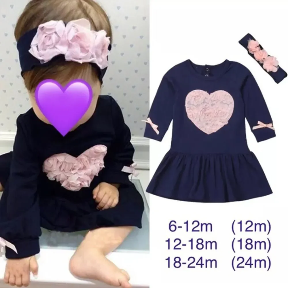 Rosebud Heart Dress Tunic 12m, 18m, 24m
